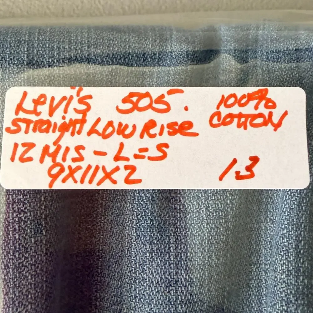Levi’s 505 Low Rise Straight Leg Jeans Vintage Wash Size 12